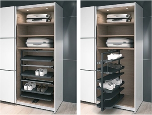 Kệ để giày 6 tầng cao 1000mm màu đen Hafele - 806.22.400